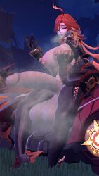 mavuika_(genshin_impact), genshin_impact, futaflux, 1futa, balls