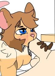 luftydays, animal_humanoid, anthro, blue_eyes, blush