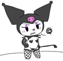 kuromi, onegai_my_melody, sanrio, commonbleat, 1girls