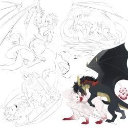 mythology, demicoeur, dragon, duo, female