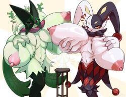 dupin_(pal), generation_9_pokemon, meowscarada, pal_(species), pokemon_(species)