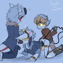 murder_drones, pachinsfw, 3boys, 3some, blowjob