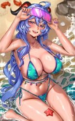 ganyu_(genshin_impact), genshin_impact, enmanuelart20, 1girls, ahoge