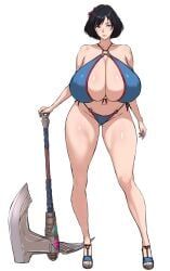 snow_white_(swords_and_slippers), swords_and_slippers, yui.h, axe, battle_axe