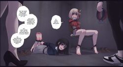 inoue_takina, nishikigi_chisato, lycoris_recoil, wtfeather, barefoot