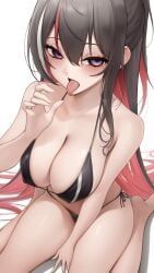 azki_(hololive), hololive, somebody_(leiking00), 1girls, ahe_gao