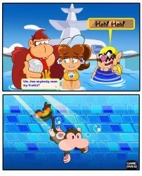 donkey_kong, princess_daisy, ukiki, wario, mario_bros