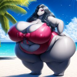 thepyromancerfox, anthro_only, belly, big_belly, big_breasts