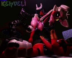 mangle_(fnaf), mangled_mangle_(fnaf), withered_foxy, five_nights_at_freddy's, five_nights_at_freddy's_2