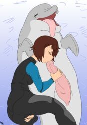 brainsucks, flipper, 1girls, breasts, cetacean