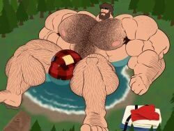 paul_bunyan, davinciglen, beard, big_bulge, bodybuilder