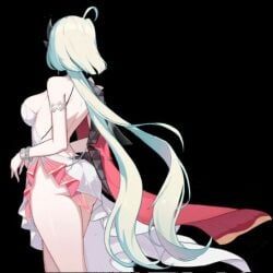 heidemarie_(chaos_zero_nightmare), chaos_zero_nightmare, 1girls, ass_peek, female