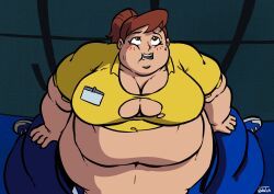 clerk_girl_(teen_titans), teen_titans, vhite9, bbw, big_belly