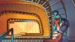 cazadora_(rentonreverb), dandy_(rentonreverb), 5_fingers, anthro, anthro_on_anthro