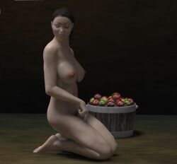 original, chaosophia, 1girls, apples, black_hair