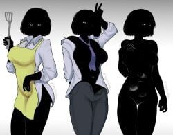nate_hand_gesture, apron, big_boobs, big_breasts, black_body