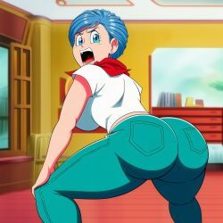 bulma_briefs, dragon_ball, dragon_ball_super, 1girls, ass