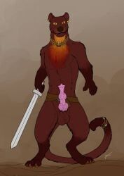 hufnaar, animal_genitalia, animal_penis, anthro, brown_body