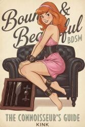 daphne_blake, scooby-doo, 1girls, ankle_cuffs, armchair