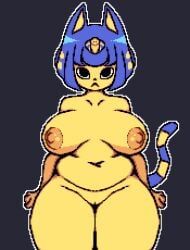 ankha_(animal_crossing), animal_crossing, nintendo, anthro, areola