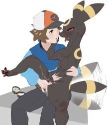 eeveelution, generation_2_pokemon, hilbert_(pokemon), pokemon_(species), umbreon