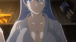 yama_ni_sumu_musume, shikkoku_no_shaga, 1girl, 1girls, aqua_eyes