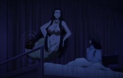 dara-san, reiwa_no_dara-san, areolae, black_hair, hips