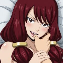 hannahowo, irene_belserion, fairy_tail, biology, bite