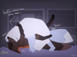 snow_the_arctic_fox(artist), anthro, arctic_fox, ass, back_markings