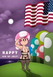 toadette, toadette_(purple_yoshi_draws), 4th_of_july, mario_(series), nintendo