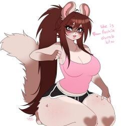 shai, shyychilla, anthro, black_shorts, breasts