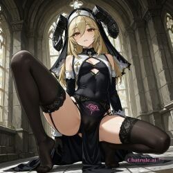 1girl, black_dress, black_garter_belt, black_garter_straps, black_gloves