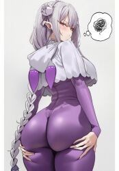 emilia_(re:zero), re:zero_kara_hajimeru_isekai_seikatsu, fring853, 1girl, 1girls