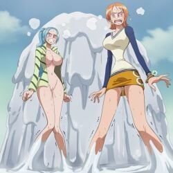 mr._three, nami_(one_piece), nefertari_vivi, one_piece, 2girls