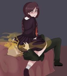 fukawa_touko, togami_byakuya, danganronpa, facefarting, facesitting