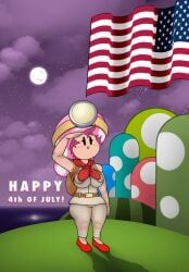 toadette, toadette_(purple_yoshi_draws), 4th_of_july, captain_toad_treasure_tracker, mario_(series)
