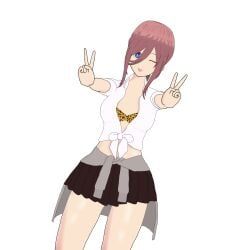 nakano_miku, go-toubun_no_hanayome, black_skirt, blue_eyes, bra