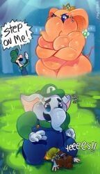 elephant_daisy, elephant_luigi, luigi, princess_daisy, mario_(series)