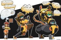 princess_daisy, professor_e._gadd, tachi_(metal_cardbot), tachy_(metal_cardbot), mario_(series)