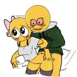 cursed_emoji, emoji_(race), dakimomkura, 1boy, 1girls