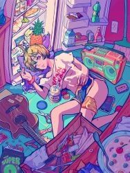 ashleyl00b, boombox, breasts, cigarette, depressed
