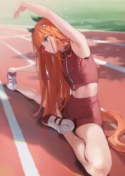 silence_suzuka_(umamusume), umamusume, emyo, arm_above_head, armpits