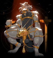 neysheli, anthro, ball_gag, balls, balls_stretcher