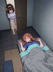 asahina_mikuru, suzumiya_haruhi, suzumiya_haruhi_no_yuuutsu, 2girls, bob_cut
