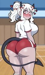 modeus_(helltaker), helltaker, 1girls, back_view, big_ass