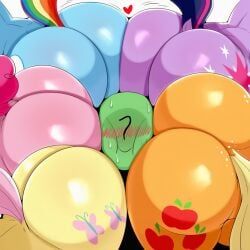 anon, applejack_(mlp), fluttershy_(mlp), pinkie_pie_(mlp), rainbow_dash_(mlp)