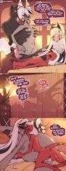 carmilla_carmine, clara_(hazbin_hotel), moxxie_(helluva_boss), odette_(hazbin_hotel), hazbin_hotel