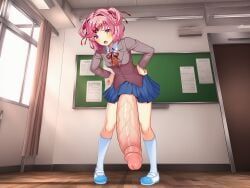 natsuki_(doki_doki_literature_club), doki_doki_literature_club, 1futa, 1futanari, big_balls
