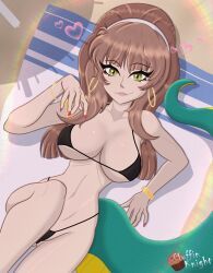 muffinknight, 1girls, beach, beach_background, bikini