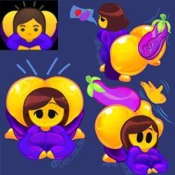 brown_hair_emoji, emoji_(race), dex_cat_art, ass, ass_bigger_than_head